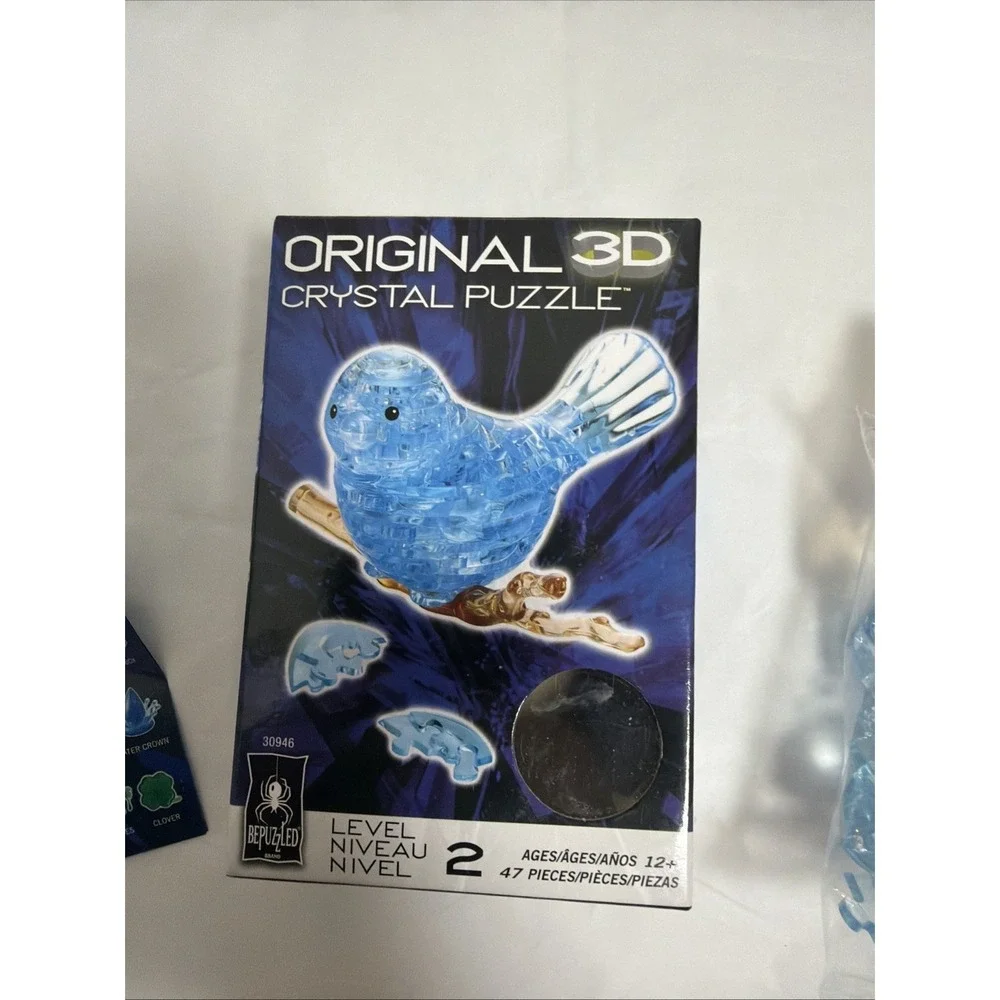 NEW BePuzzled 3D Crystal Puzzle - Blue Bird on Branch Level 2 Ages 12+ - 47 Pcs